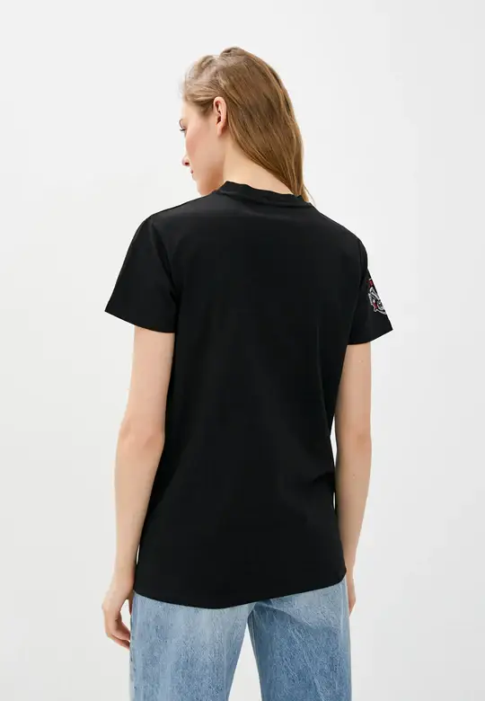 DASTI - Wholesale Screen Printed T-Shirt - Women's - Dasti Black T-Shirt for Women with Colored Skull1