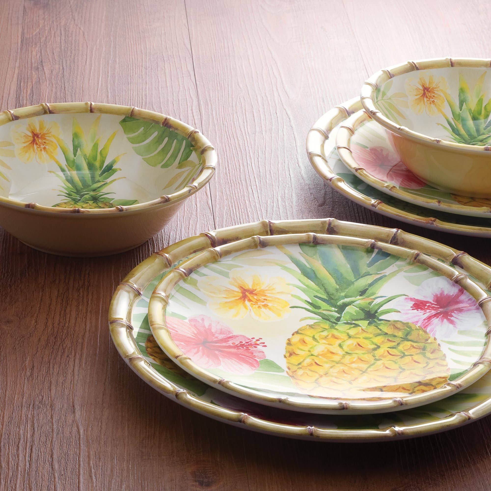 Supreme Housewares - Vente Assiette - Assiette en mélamine 11 po ananas en bambou1