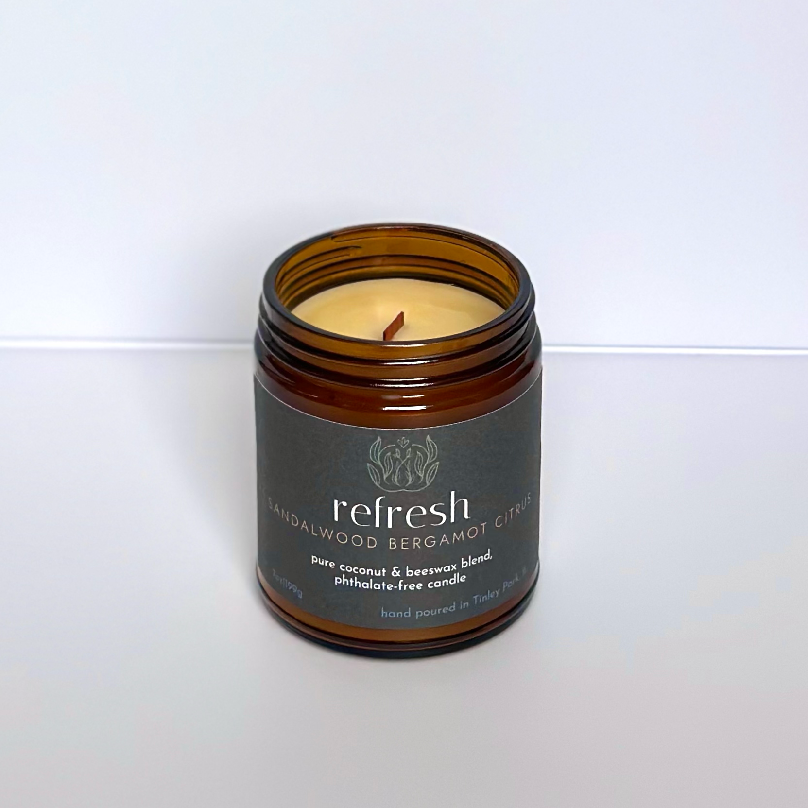 Sprig & Flame - Wholesale Jar/Filled Candle - REFRESH | Pure Coconut Beeswax Hand-Poured Wood Wick Candle4