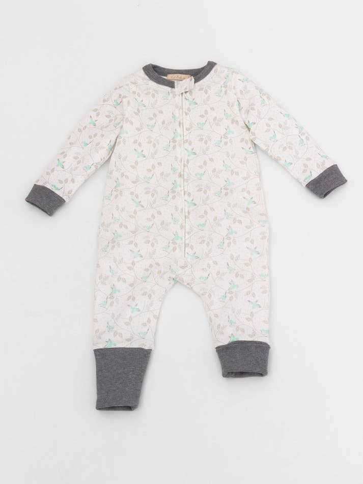 Pijama Biológico Sem Pé de Uma Peça Pássaros por atacado de Kal Babies