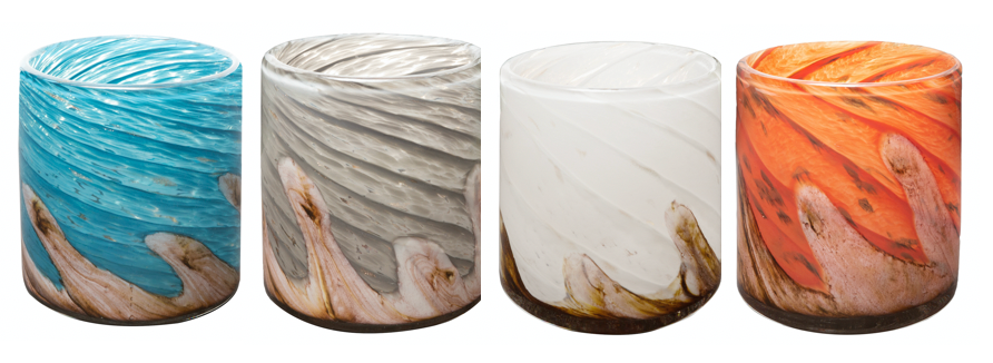 ApricotMint - Wholesale Plant Pot - 4.5" Wave Hand Blown Art Glass Planter5