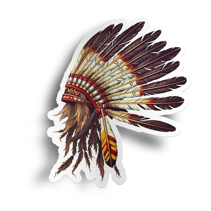 PiggyPrintStickers - Wholesale Sticker - Cultural Sticker | Native Headdress | Durable Vinyl Decal1