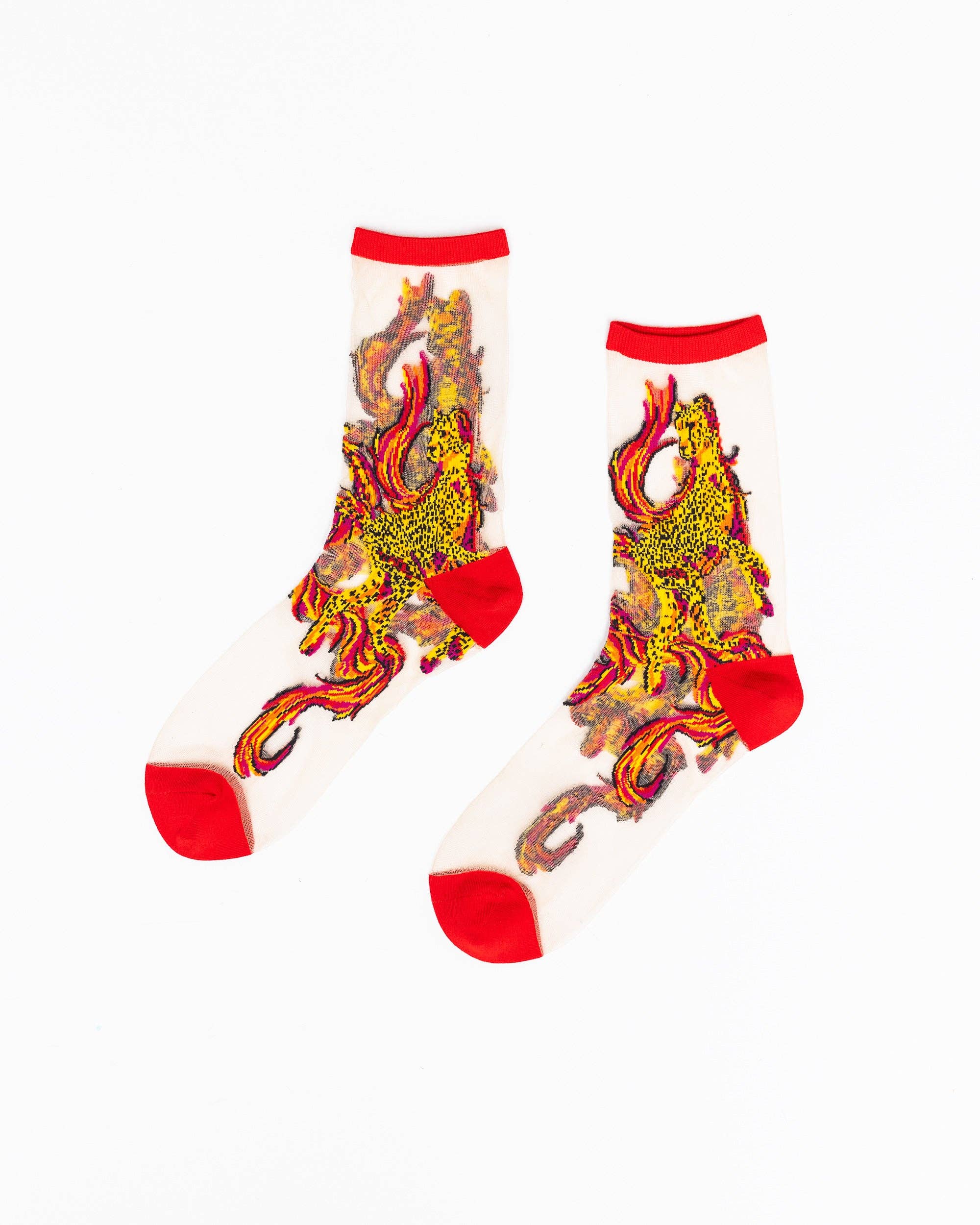 Sock Candy – wholesale Strumpor - Dam – Flaming Cheetah Sheer Crew-strumpa1