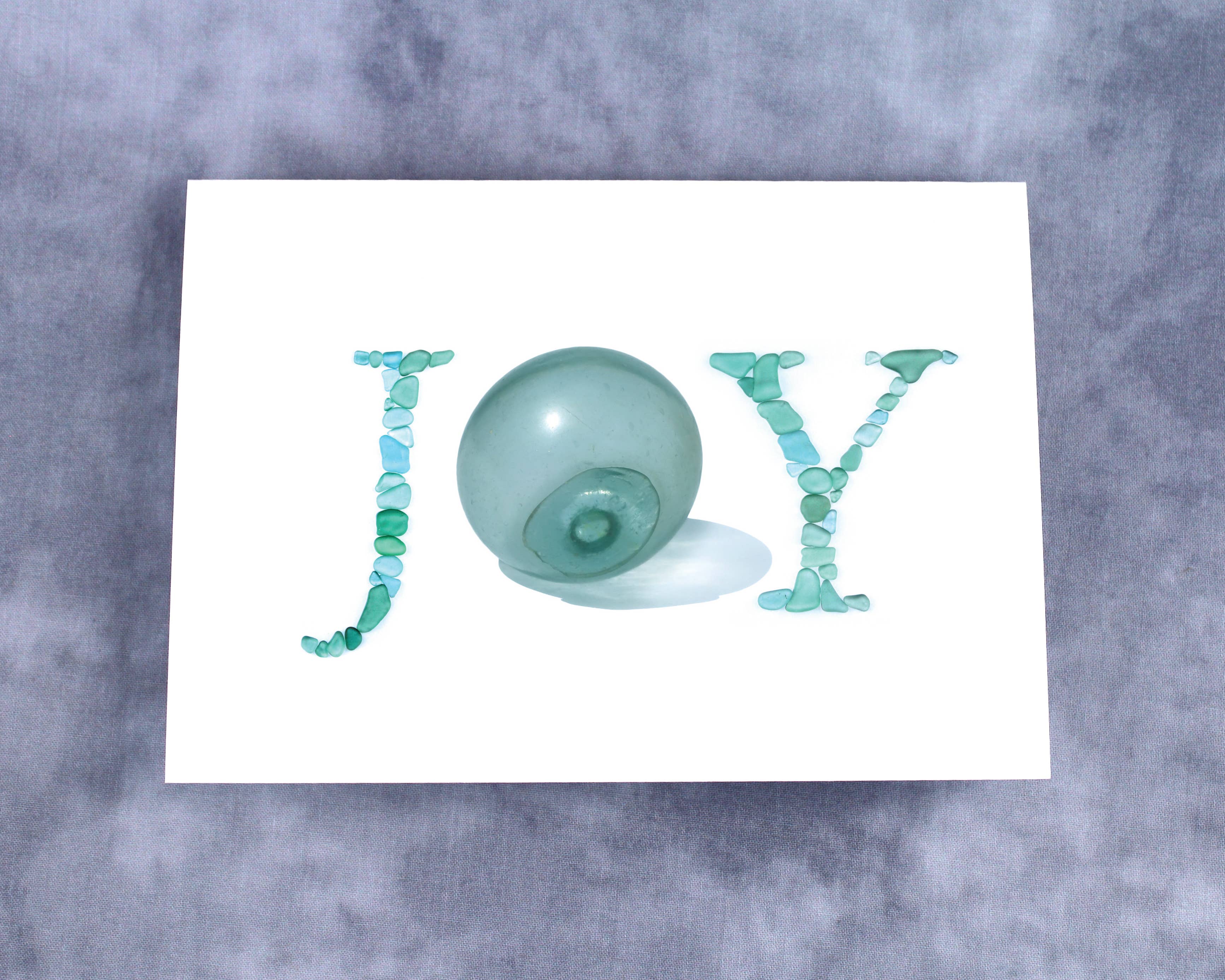 Beachcombing / Etched by the Sea – Großhandel Weihnachtskarte – Sea Glas Float JOY Urlaubsk2