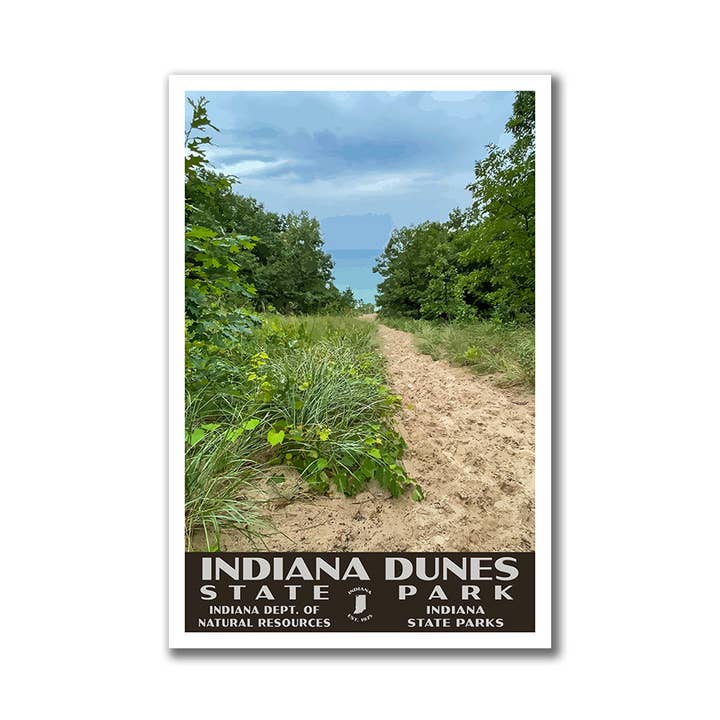 Indiana Dunes State Park Poster-WPA (Dunes Path) - WS for wholesale by Just Go Travel Studios