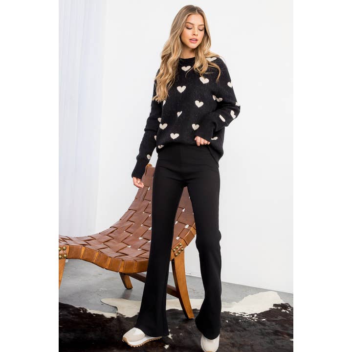 BLACK Knit Hearts Sweater for wholesale on Faire2