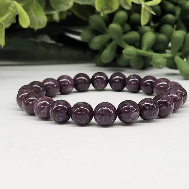 Lepidolite Stretchable Gemstone Bracelet 8mm Beads for wholesale by Meraki Gemstones