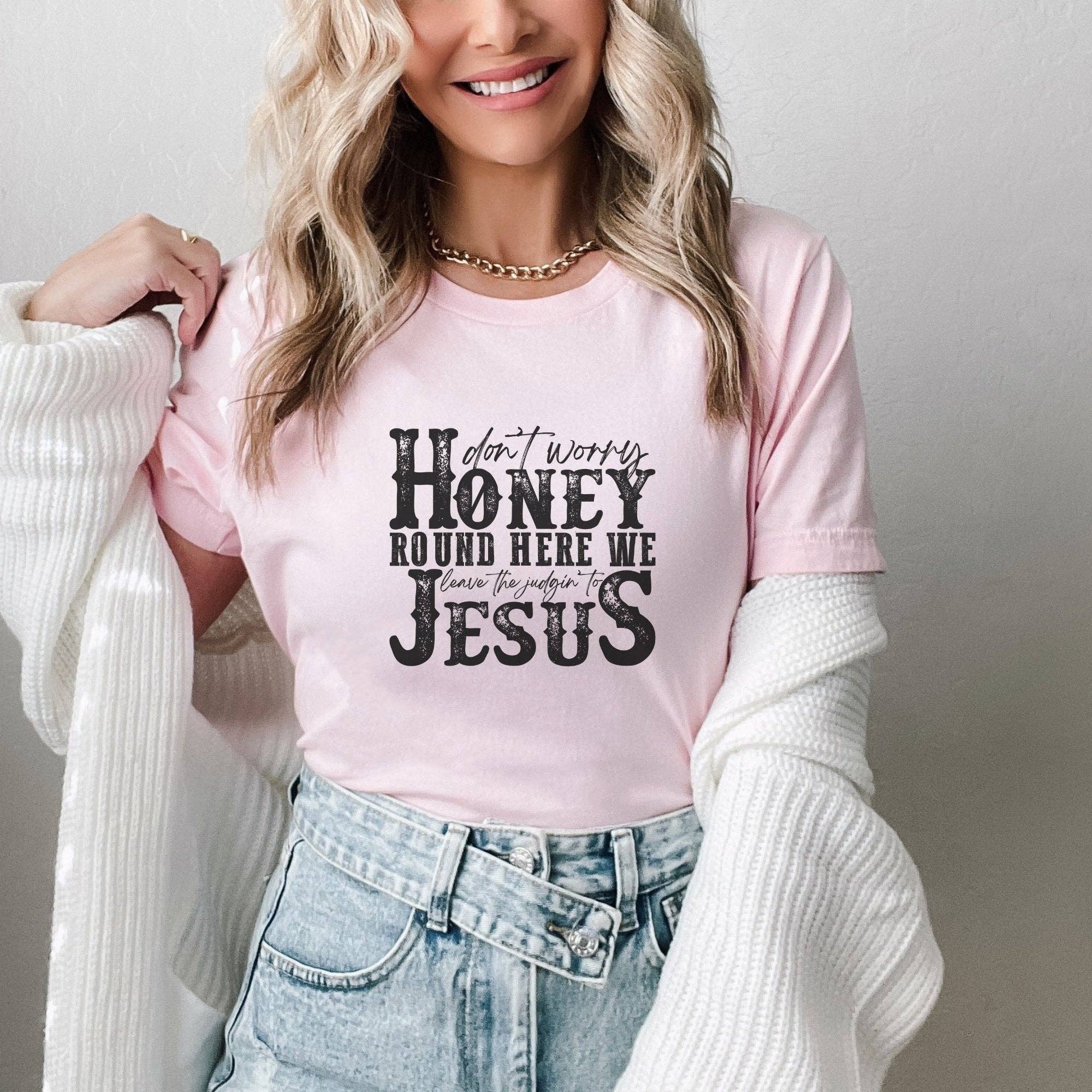 Trendznmore - Modern Graphic Apparel - Wholesale Screen Printed T-Shirt - Women's - Leave the Judgin to Jesus Western Graphic Tee6