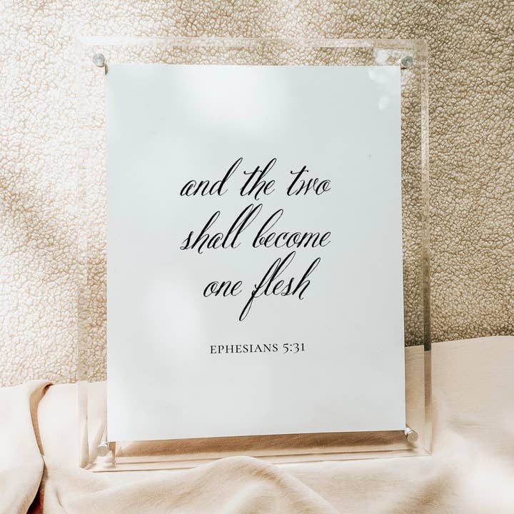 Catholic Signage, Ephesians 5:31 Scripture Quote Sign for wholesale by Pietà Paperie
