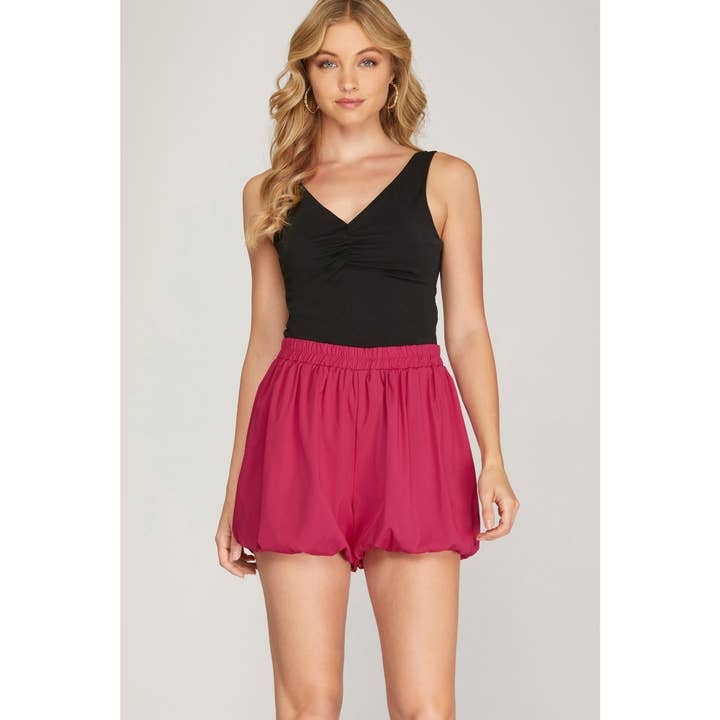 Paperdoll - Wholesale Shorts - Women's - WAIST ELASTIC BUBBLE HEM SHORTS5