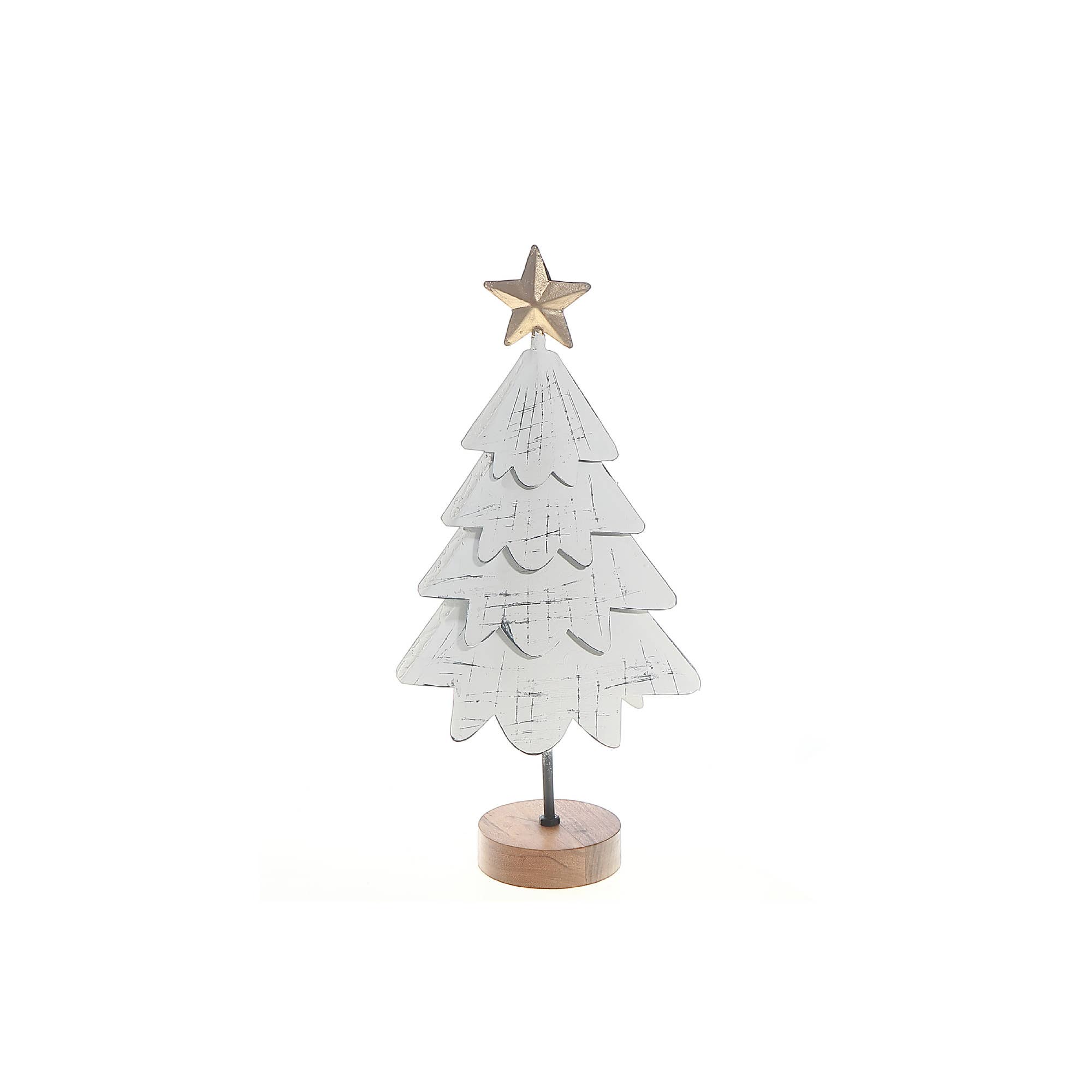 White Layer Tree With Acacia Base Small for wholesale on Faire0
