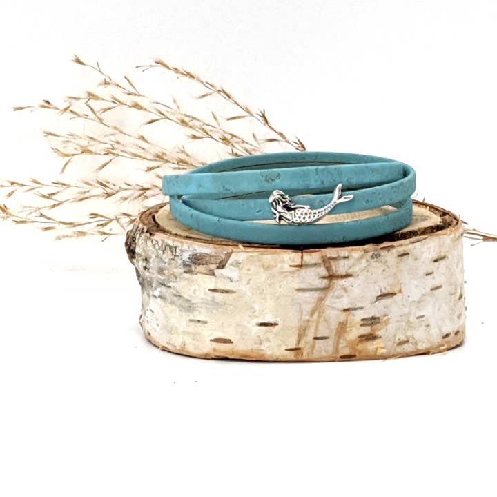 Sirène - Bracelet en liège à triple enroulement pour la vente par Elisabetta Studio