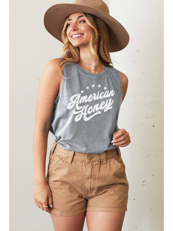 OAT COLLECTIVE - Wholesale Tank Top - Women's - AMERICAN HONEY Mineral Graphic Tank Top2