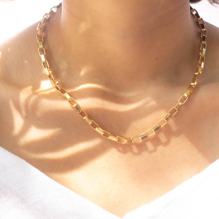 Colar Quadrado Paper Clip Link por atacado de Lacosta Jewelry Corp