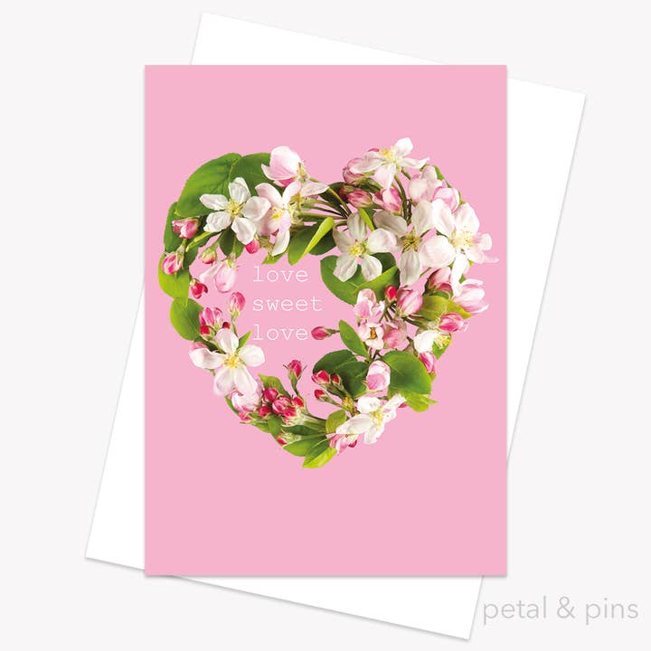 Love Sweet Love – Floral Greeting Card for wholesale by petal & pins