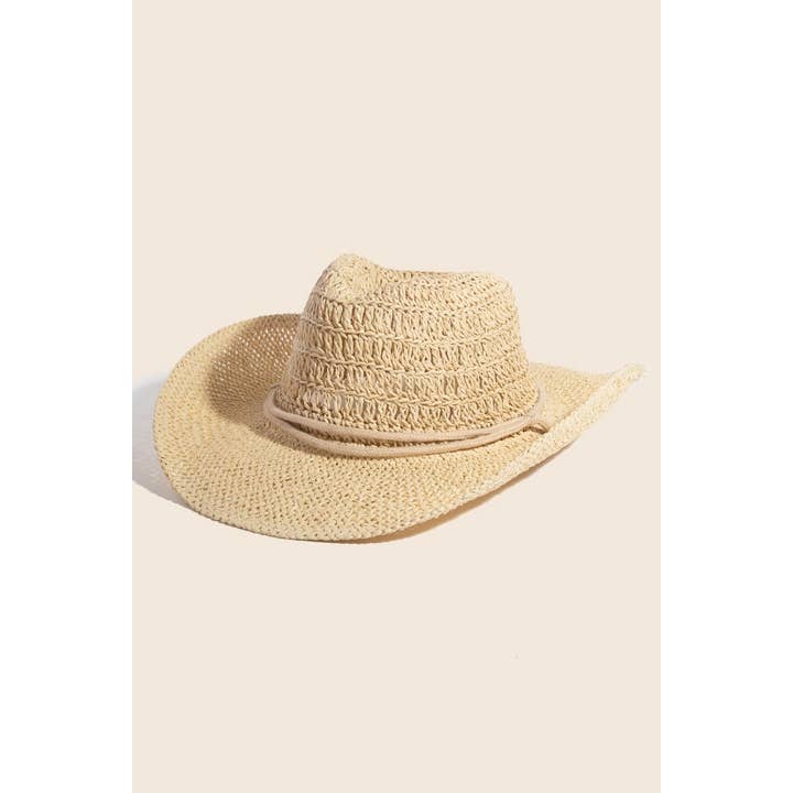 Westlicher Strohhut mit geflochtenem Doppelband im Cowboy-Stil für den Großhandel von Anarchy Street