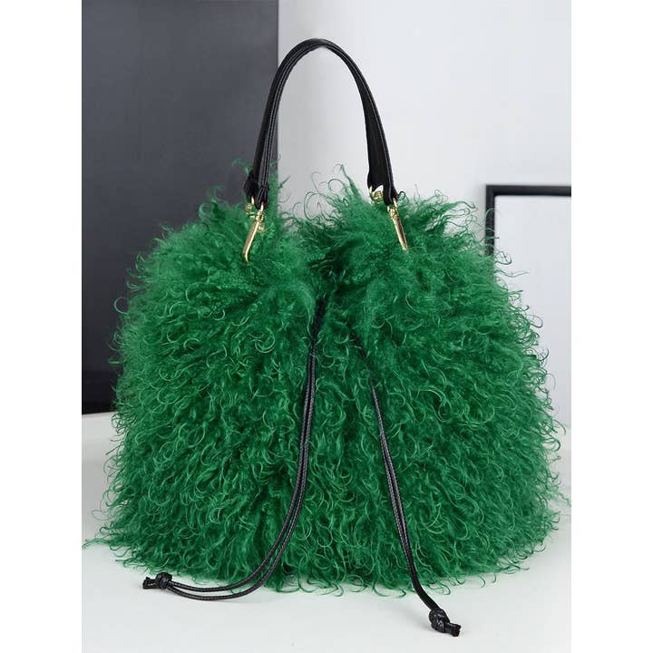 Sweetkama - Wholesale Top Handle Bag - Women's - Ladies Faux Mongolian Fur Hand Bag SKABG4093