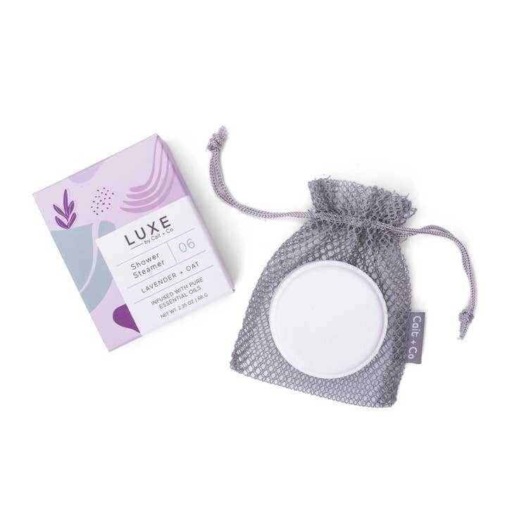 Cait + Co - Wholesale Shower Steamer/Bomb - Luxe Lavender + Oat Shower Steamer Fizzy Bomb