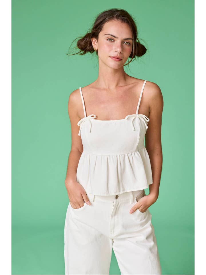 Papermoon - Wholesale Blouse - Women's - PT50197 - Erin Bow Detail Denim S/L Top