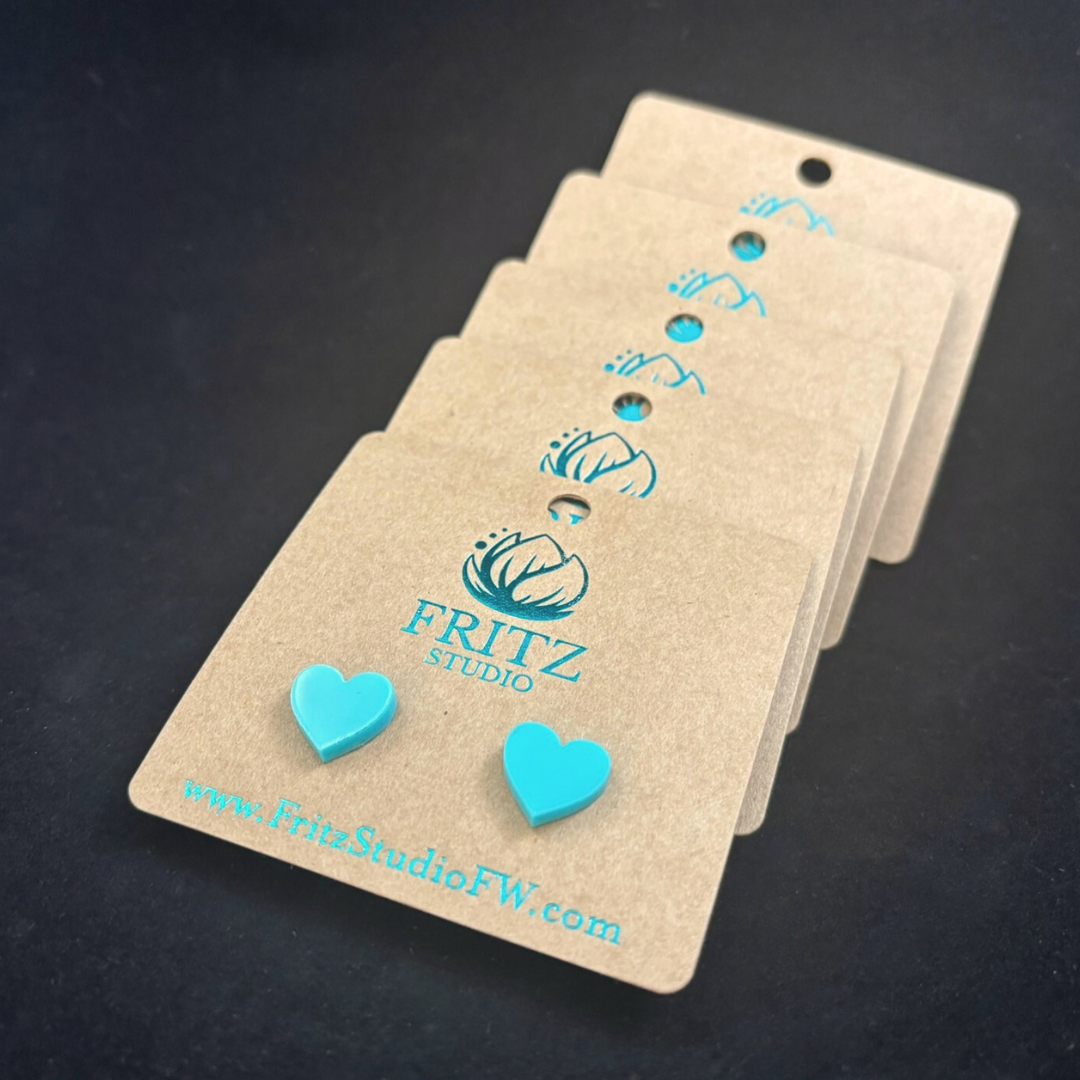 Fritz Studio - Wholesale Stud/Post Earrings - Gentle Heart Studs - Upcycled Stud Earrings6