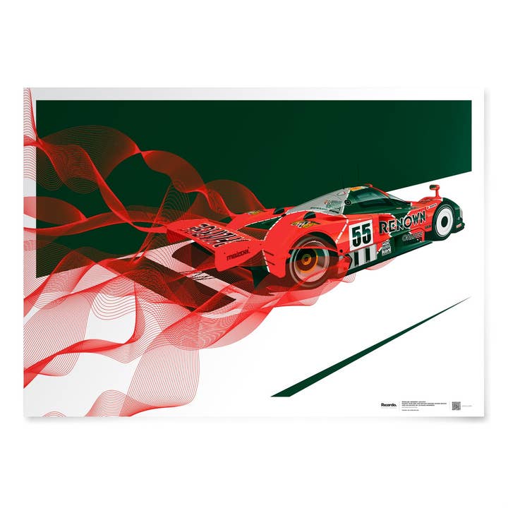Weidler-Herbert-Gachot, Mazda 787B, ganadores de las 24 horas de Le Mans de 1991 para venta al por mayor de Ricardo Fine Car Artwork