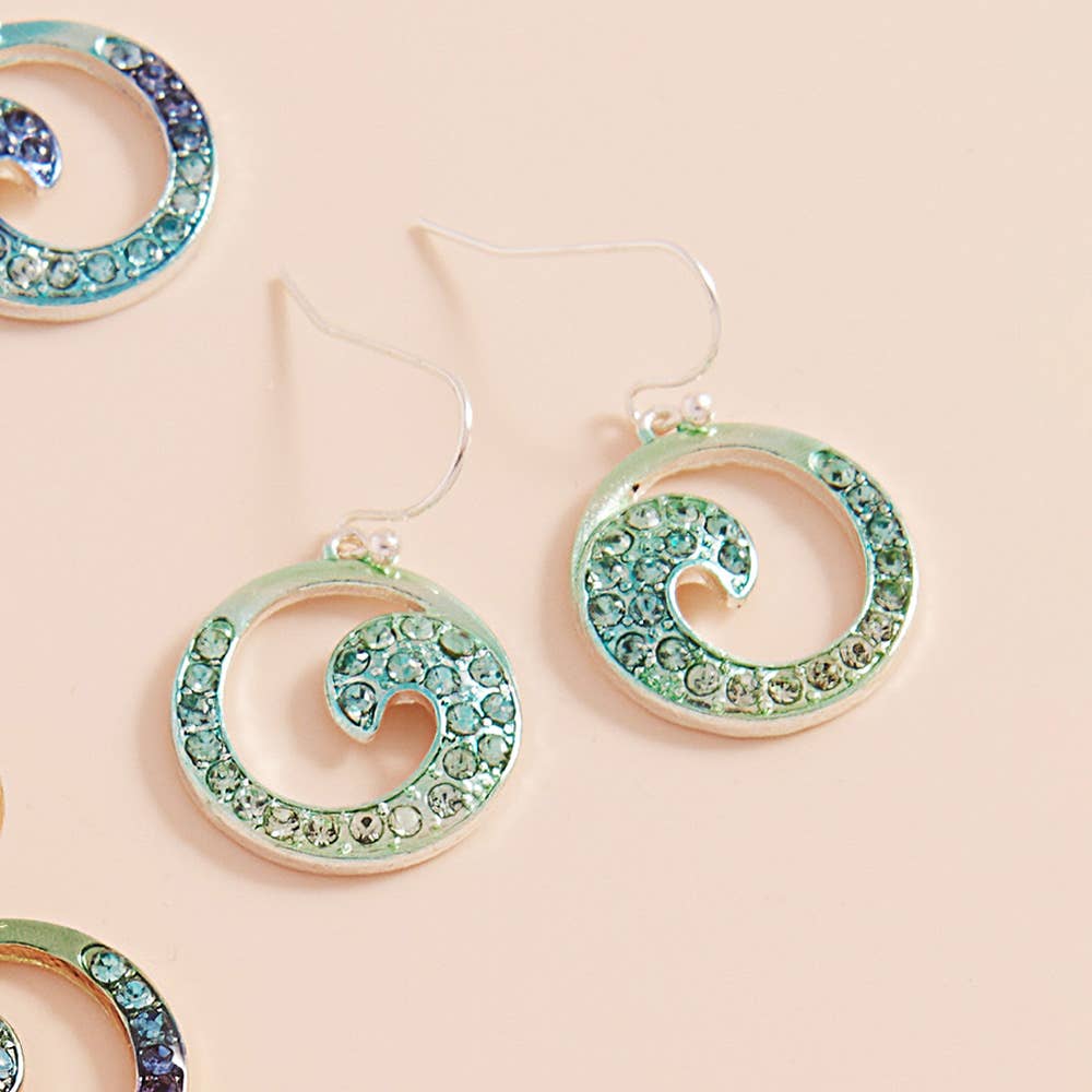 Sensibling Corp. – Brincos de argola por atacado – Brincos Pendentes de Metal Colorido com Ondas em Pedra Pavimentada6