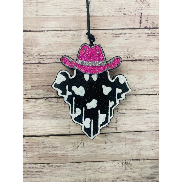 Scent Story Freshies - Wholesale Car Freshener - Unisex - Ghost with Cow print and Cowboy Hat9