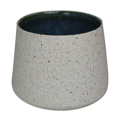 LOW WHITE CERAMIC VASE 14 CM. for wholesale by Aktual / Dekora Import S.A