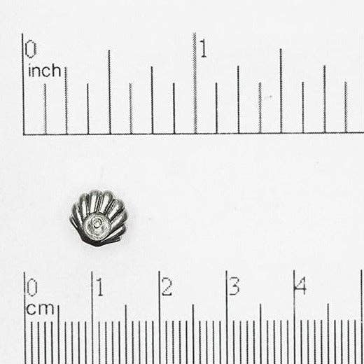 Continental Beads - Wholesale Stud/post earrings - 8.5mm Seashell Post Earring - Made of Pewter - Sold Individually - CBSG71