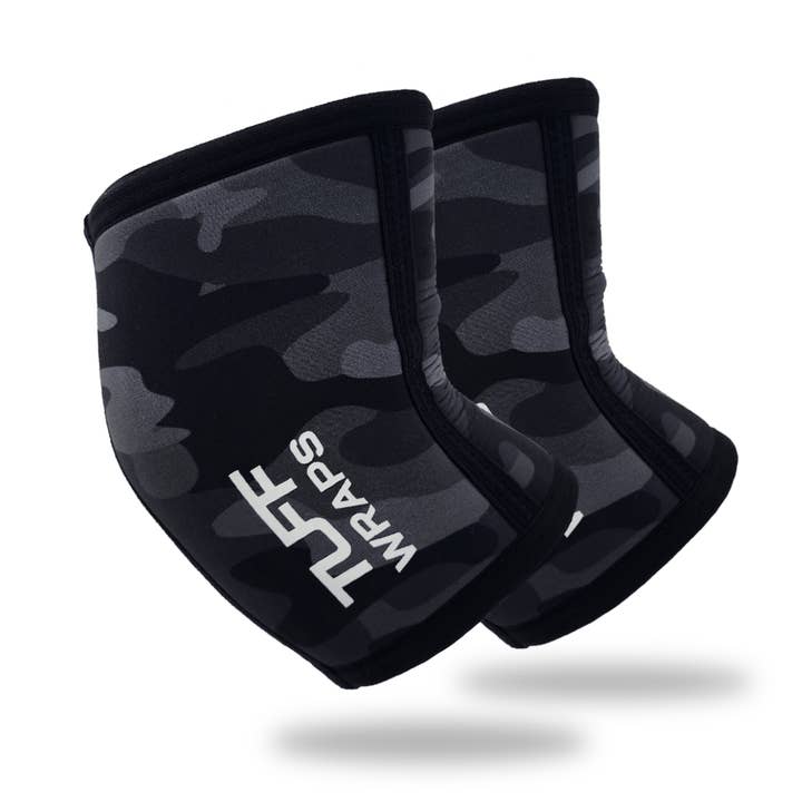 TUFF Power Elbow Sleeves 7mm (Black Camo) for wholesale by TuffWraps