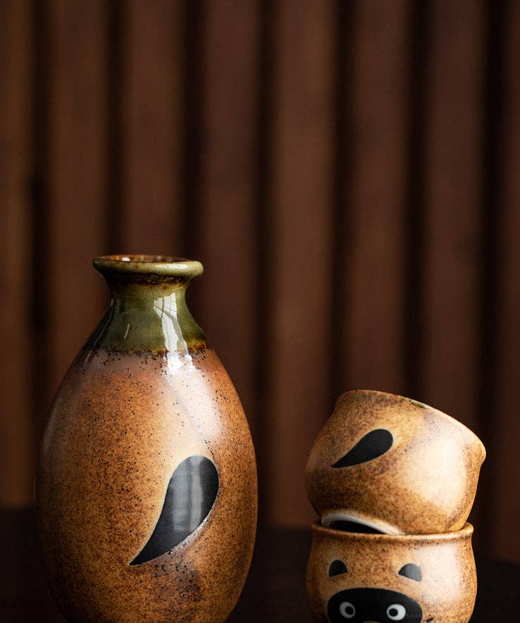 Gohobi （We cover U.S. import duties） - Vente Service à thé - Set de saké et thé japonais Gohobi avec raton laveur, fabrication japonaise8