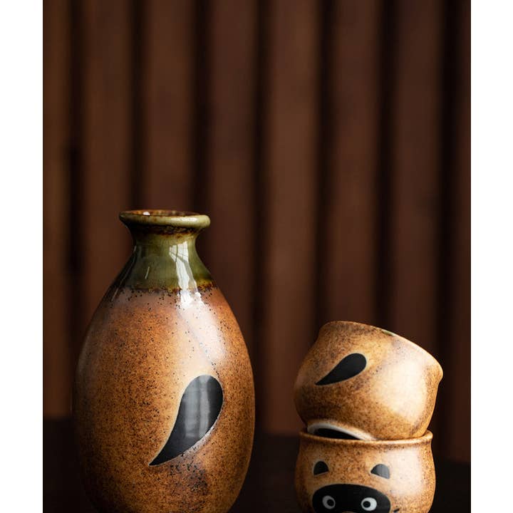 Gohobi (We cover U.S. import duties) - Vente Service à thé - Set de saké et thé japonais Gohobi avec raton laveur, fabrication japonaise8