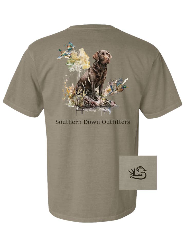 Southern Down Outfitters - Wholesale Screen Printed T-Shirt - Unisex - Chocolate Lab Tee0