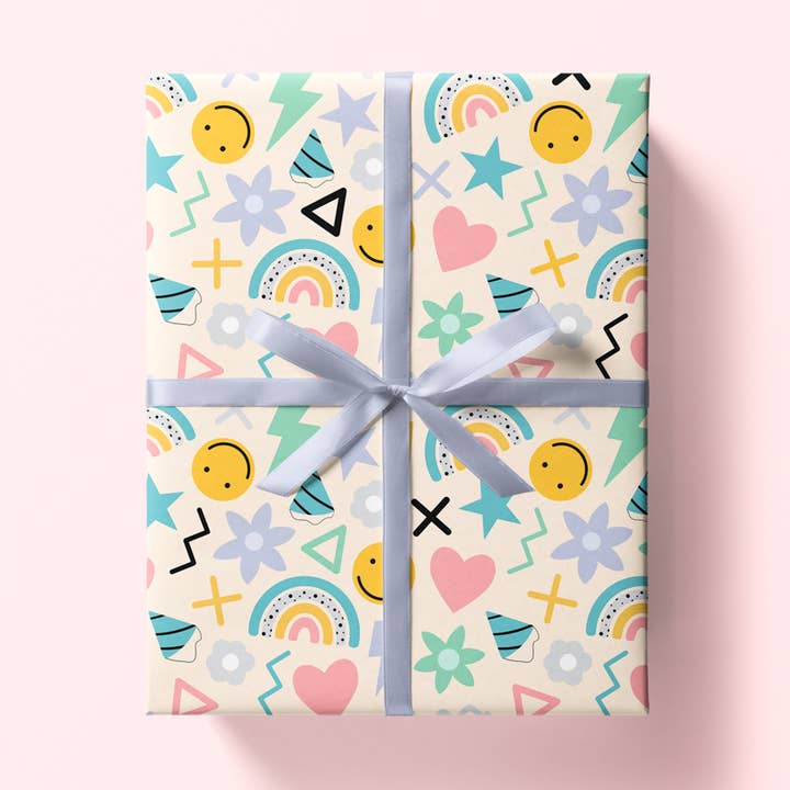 Folha de papel de embrulho Fun Doodle | Embrulho de presente colorido por atacado de Jeff and the Squirrel
