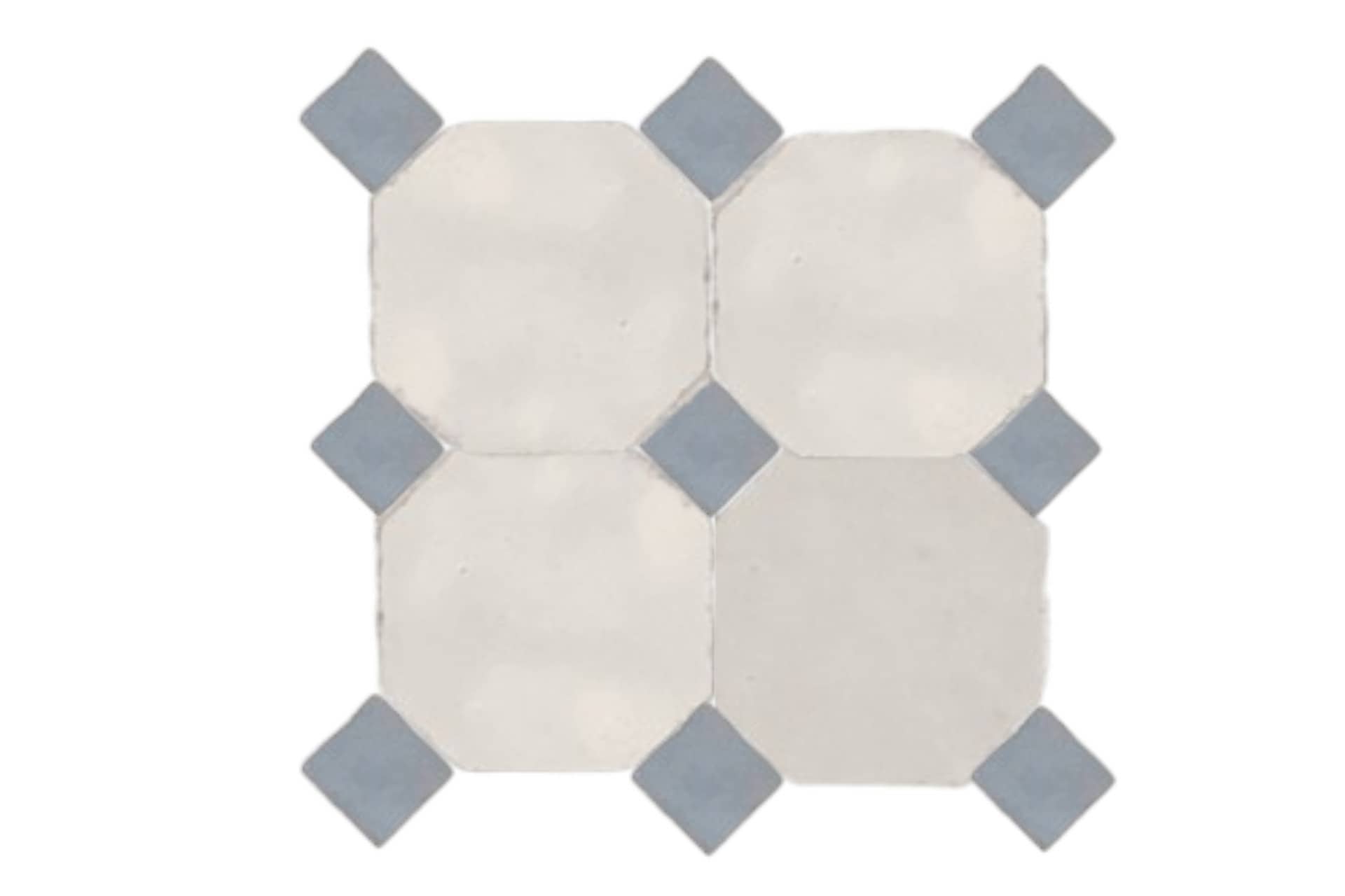 Moroccantastics - Wholesale Wall Tile - Handcrafted Light Gray & Gray Moroccan Zellige Tiles – Octagon & Bouchon Patterns1