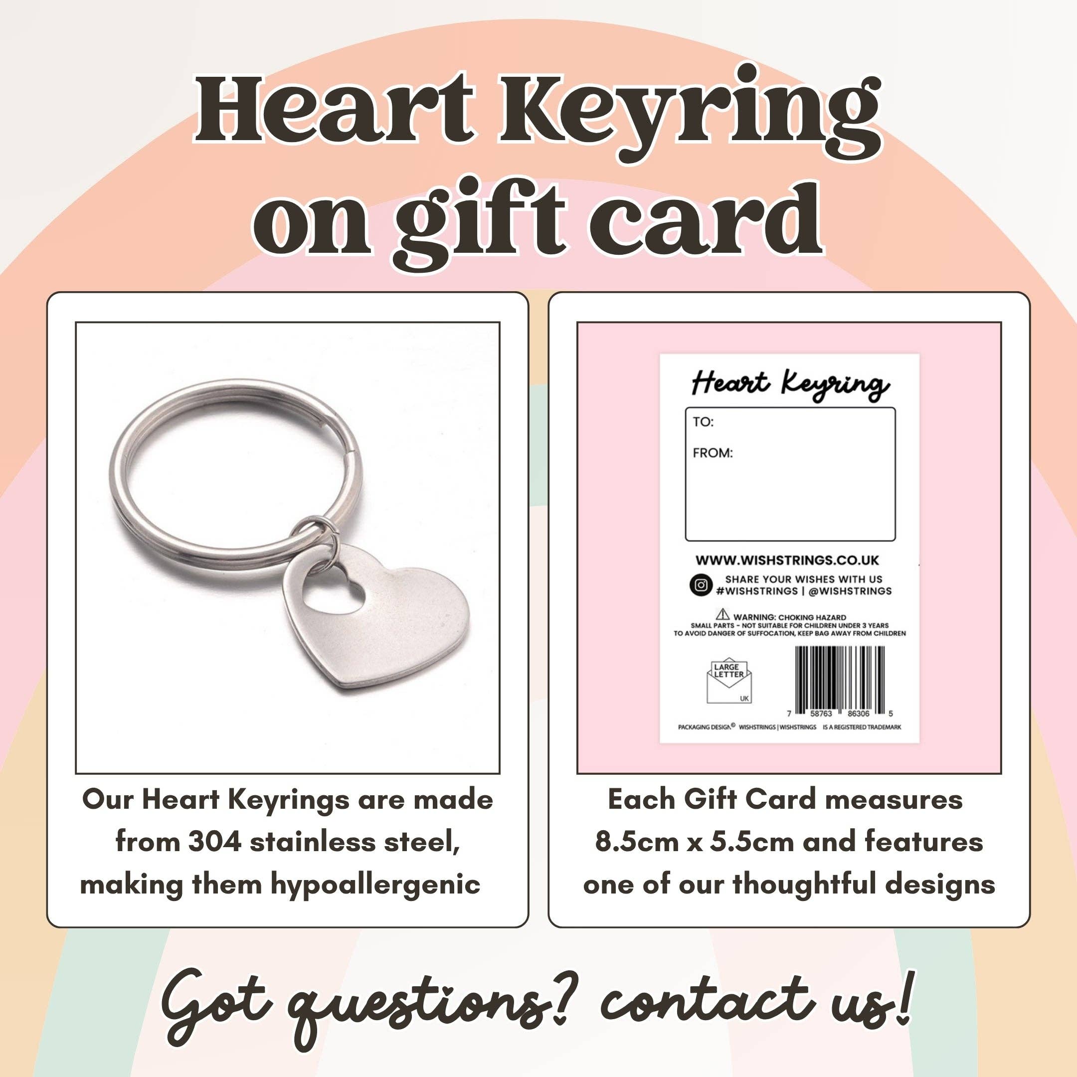 WishStrings - Vendita all'ingrosso Portachiavi - Donna - Cuoricino, Scozzese - Portachiavi a Forma di Cuore - J3271