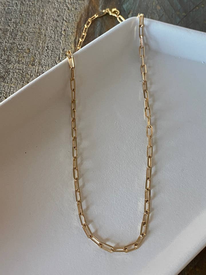 Large Link Gold Necklace for wholesale by Rose Burkhardt Jewelry