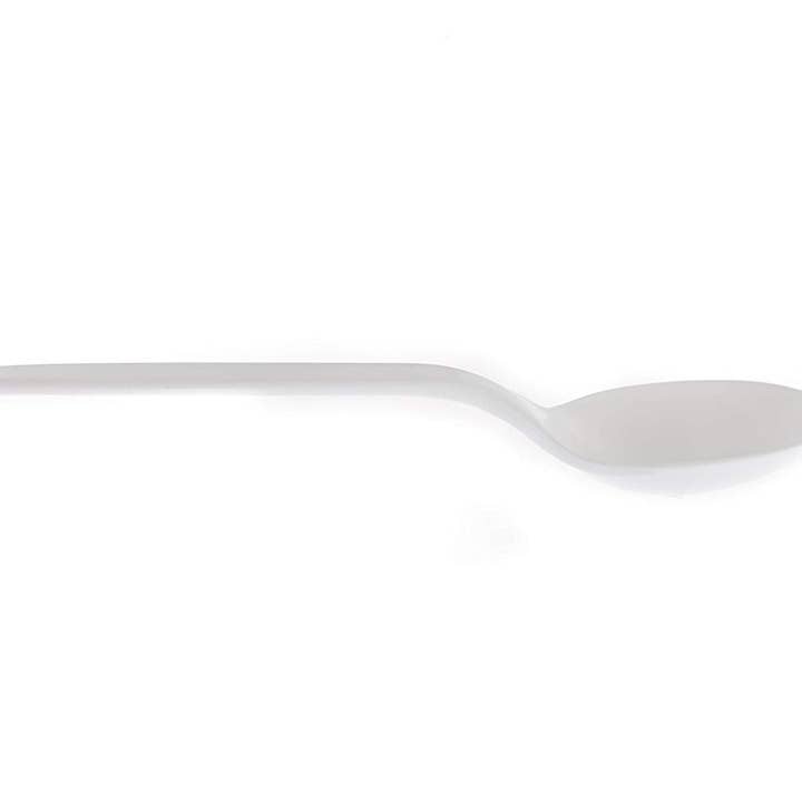 Disposable Plastic Medium Weight Spoon White/Black Unwrapped for wholesale by EcoQuality