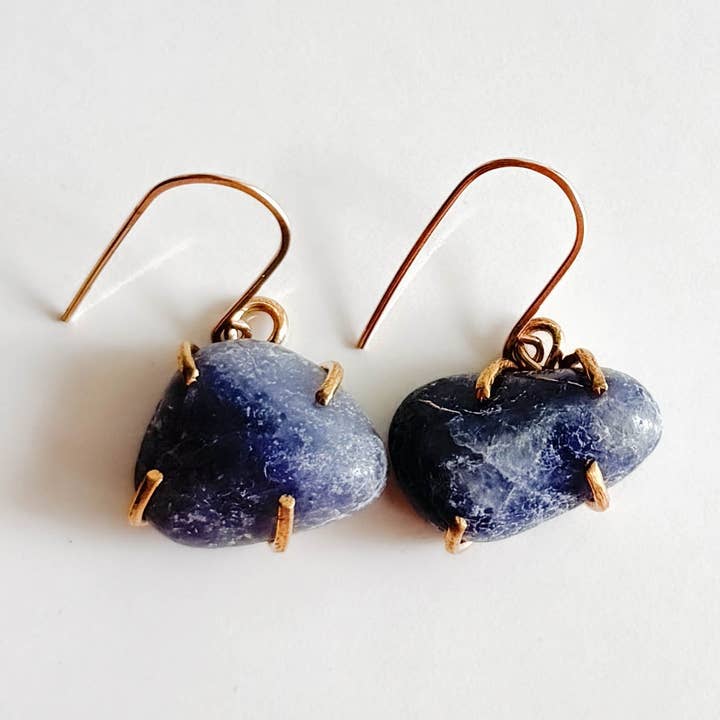 Iolite Amulet Earrings for wholesale by Peerless Charm