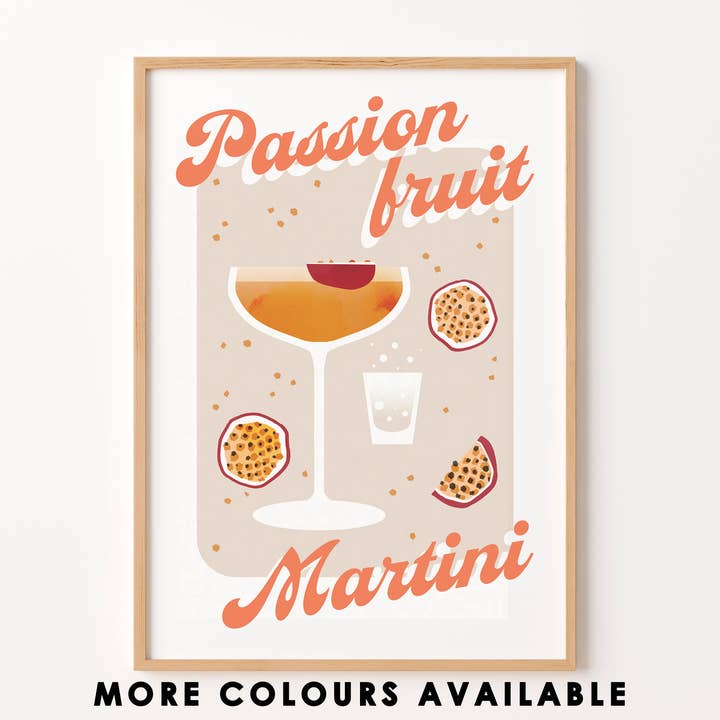 Impressão de coquetel de Martini Pornstar por atacado de Peach and Home