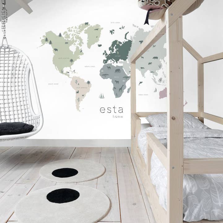 The Design Department b.v. – Großhandel Tapete – Wandbild Weltkarte für Kinder