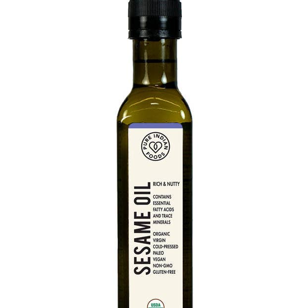 Pure Indian Foods - Wholesale Cooking Oil - Sesame Oil, Virgin & Certified Organic - 250 mL0