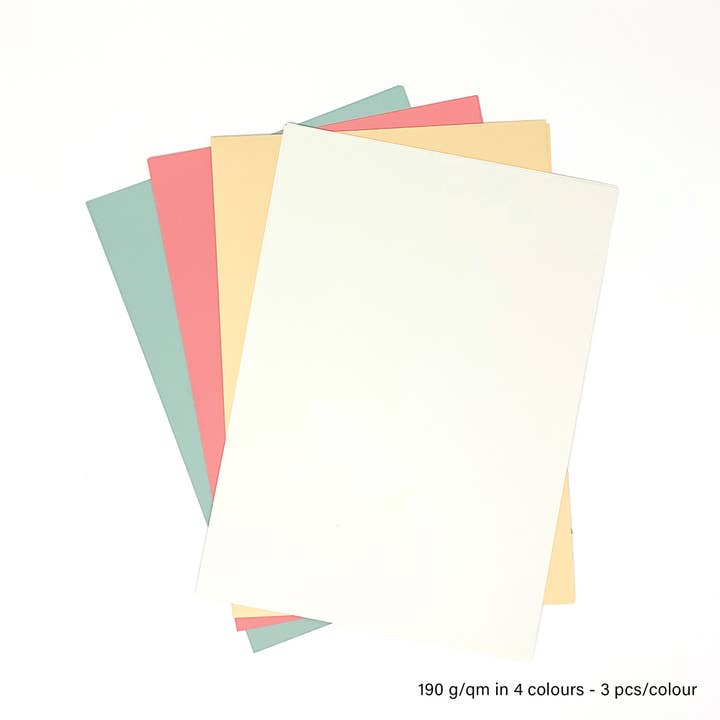 PepMelon - Venta al por mayor Scrapbook - Papel artesanal de color - 100% reciclado, 4 grosores, 136 piezas