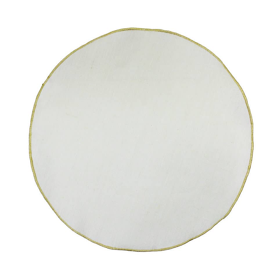 Giardino Segreto – wholesale Placemat – Round placemats in pure RESINATED linen0