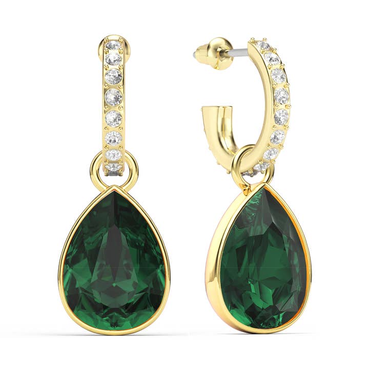 Statement-Ohrring in Tropfenform mit smaragdgrünen Kristallen | S-2016-GEMD für den Großhandel von My Jewellery Story