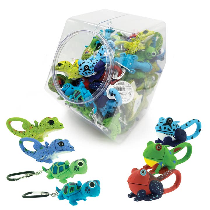 Sun Company / Big Discoveries - Wholesale Light-Up Toy - Kids & Baby - LifeLight Animal Carabiner Flashlights - Tropical Fishbowl