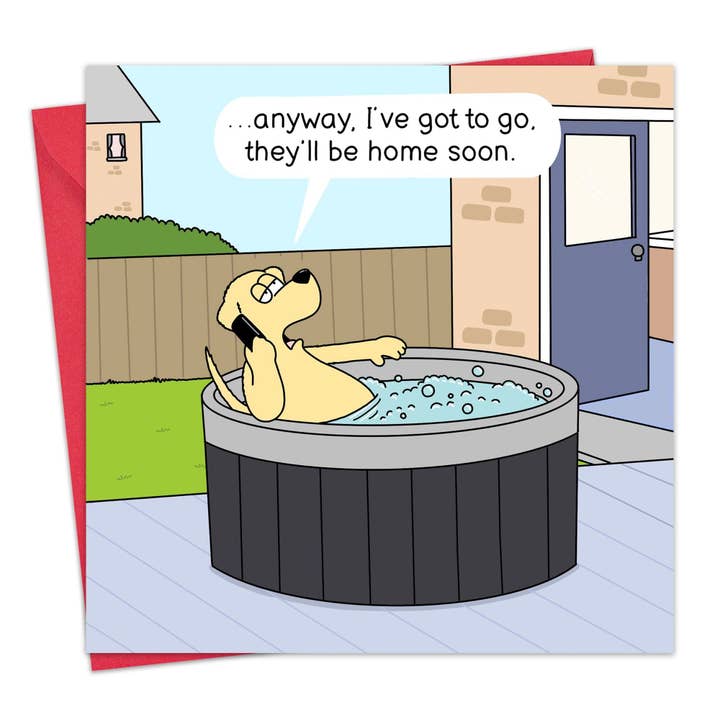 Funny Dog Card - Dog Hot Tub for wholesale by Twizler Ltd