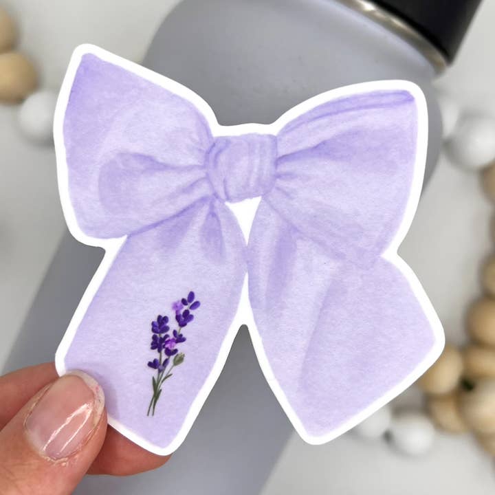 Adesivo Fiocco di Lavanda, 2,99x3 pollici per la vendita all'ingrosso da parte di Sammy Jean Artist