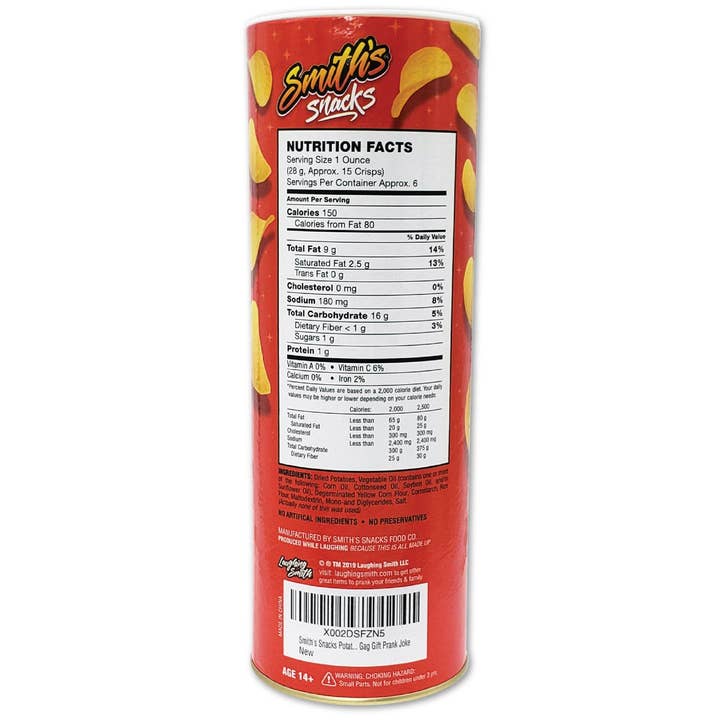 Smith Brands - Wholesale Prank/Gag Gift - Snake in a Can Prank Gag - Smith's Snacks Potato Chip Can Snake Joke