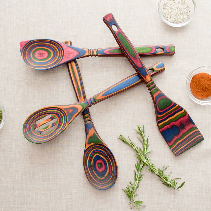 Island Bamboo - Wholesale Kitchen Spoon - 12" Rainbow Pakka Spoon